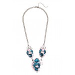 'Hoshi' Sapphire & Blush Marquise Cluster Statement Necklace Pre-order